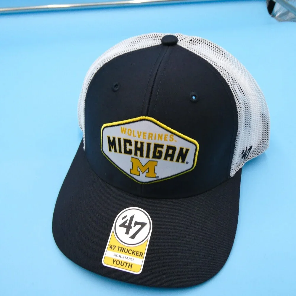 '47 Brand U of M Hat Youth Size Cap Michigan Wolverines Trucker‎ Boys Football